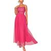 Onsoyours Vestiti da Sera Donna Glitter Paillettes Spaghetti Abito Sexy Senza Maniche Senza Schienale Tulle Elegante Maxi Abiti Ballo Cerimonia