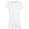 Landofgenie Uomo Onesie Leotard Top Body Shirt One Piece Pigiama Cotone Verde Fibbia Tuta Corte Bodysuit Bianco XL