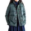 Generic Piumino di Cotone da Donna Stile Cinese Retrò Bottone Collare Leggero Giacca di Cotone Giacca Stile Etnico (Verde,L)