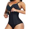 FeelinGirl Corsetto da Donna in Lattice Sottoseno con 9 Stecche in Acciaio Sport Waist Trainer con 3 File Gancio Nero 5XL