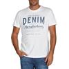 MUSTANG Maglietta da uomo, vestibilità regolare, girocollo, a maniche corte, estiva, con logo stampato in cotone, nero, bianco, blu, grigio, verde, S, M, L, XL, 2XL, 3XL, 4XL, 5XL, 6XL, General White