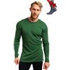 Merino.tech Maglia Termica Lana Merino Uomo - 100% Intimo Termico Lana Merino Uomo Leggero, Medio, Pesante con Calzini (X-Large, 250 Olive)
