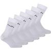 Diadora Calzini unisex, confezione da 6 - calzini sportivi, cotone, logo, tinta unita, bianco, 43-46