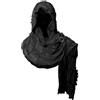 NFAOEGJ Mantello medievale avvolgente, panno lungo con spilla in lino, per Halloween, vintage, con cappuccio, Nero , Taglia unica