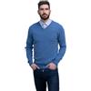 Marenza Scollo V Uomo Manica Lunga Misto Cashmere Seta Made in Italy (XL, Jeans)