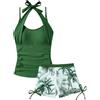 Happy Cherry Costume da Bagno 2 Pezzi Ragazza Adolescente Tankini con Bretelle Regolabili e Shorty Motivo Stampato Completo Spiaggia Piscina 7-16 Anni