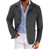 Generisch Giacca da uomo Sakko Jacket Cardigan Cotone Cappotto a maglia Morbido Elastico Cappotto sportivo Vintage Business Casual Maglione a maglia Con tasche Giacche da completo Gentleman Blazer