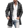 Generico Trench a Vento Uomo Caldo Viaggi Giubbotto in Tweed Taglie Forti Giacca Manica Lunga Media Lunghezza Slim Fit Trench Lungo da Uomo Lana Nuovi Lungo Casual Cappotto Classico Mezze Stagioni Business
