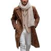 Générique Giacca in camoscio vintage - Abbigliamento Scollo A risvolto Trench Coat Uomo Inverno di Grandi Dimensioni Giacca Abito Pulsante Cappotto Lungo Vestibilità Tinta unita Cardigan Manica Lunga