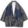 RUMAOZIA Kimono Cardigan Uomo Donna Unisex Vintage Tie Dye Cardigan Maniche 3/4 Giappone Happi Haori Giacca Estiva con Stampa Camicia Larga Abbigliamento Tradizionale Giapponese