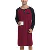 Enjoyoself Maglie Pigiama da Uomo in Cotone Maniche Lunghe Camicie da Notte per Primavera Autunno