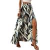 EIRUKON Gonna Lunga Donna Estiva Elegante Vita Alta Gonne con Spacco Bohemien A Linea Elastico Gonne Lunghe Casual Swing Spiaggia Vacanze Maxi Skirt,Verde,XXL