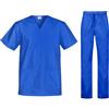 B-well Cesare - Set panni unisex casacca pantaloni medico, uniforme, blu reale, XL
