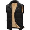 Lonya Gilet Uomo Invernale Smanicato Trapuntato Gilet in Pile con Tasche Multiple Leggero Giubbotto Senza Maniche Giacca impermeabile Antivento Termico, Nero, L