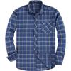 JupiterSecret Camicia in flanella da uomo, a maniche lunghe, a quadretti, vestibilità normale, con colletto a bottone, tasca sul petto, Blu, XL