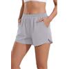 Ekouaer Pantaloncini da Bagno Donna da Surf con Tasche Grigio Chiaro 2XL