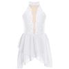 iiniim Vestito Pattinaggio Artistico Bambina da Danza Classica Lirica Contemporanea Senza Maniche Abito da Ballo Balletto Moderno Jazz Costumi Bianco 11-12 Anni