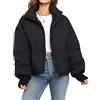 Generic Donna Inverno Ritagliato Piumino Cappotto Corto Caldo Trapuntato Giacca