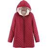Generisch Giacca invernale da donna, lunga e calda imbottitura, giacca trapuntata da donna, leggera, con cappuccio, giacca invernale con cappuccio, tinta unita, comoda giacca con chiusura lampo