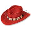 Carnavalife Cappello estivo da uomo in carta paglia, cappello da cowboy da donna con fascia, cappello da cowboy unisex (XH-12502)