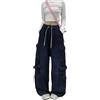 Skateboard Frog Baggy Jeans Donna Y2K Denim Tasche Multiple Pantaloni Cargo