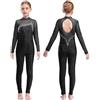 Chaoyinn Bambina Danza Unitard Manica Lunga Tuta Pattinaggio Salto Body Intero Stretch Ginnastica Body Nero 15-16 anni