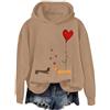 Generic Maglione caldo con cappuccio da donna a maniche lunghe Top da donna coppia con cuore amore San Valentino felpa con cappuccio casual a maniche lunghe abiti da allenamento 2025 autunno abbigliamento
