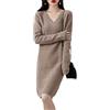 Disimlarl Elegante 100% lana merino scollo a V casual maglione abito da donna