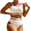 KBRPEY Costume da Bagno Donna Un Pezzo Bikini A Vita Alta Bottom Imbottito Reggiseno Bikini Sexy Spiaggia Beachwear Swimwear Bandeau Bikini