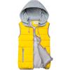 Fulidngzg Piumino Smanicato Donna 100 Grammi Invernale con Cappuccio e Zip Gilet Imbottito Trapuntato Casual Leggero Primaverile per Lavoro Sportivo,Giallo,XL