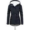 Generico Cappotto Invernale da Donna in Cotone con Cappuccio Antivento Giacca Imbottita Caldo Piumino Cappotti Ispessito Caldo Giubbottos Oversize Giubbotto Foderato in Pile Cappottos Parka