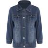 dPois Giacche di Jeans da Donna con Tasche a Maniche 3/4 Giacca in Denim Blu scuro M