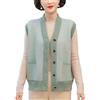 Generico Gilet In Maglia Da Donna Anziana con Bottoni Cardigan Senza Maniche Lavorato A Maglia con Scollo A V per Donna Anziana Di Mezza Età Maglione A Spina Di Pesce Cappotto Da Nonna con Tasche Verde Xs