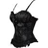 Hengzhifeng Corsetto Donna Steampunk Bustino Corpetto Push up Gotico (EUR 36-38,Nero)
