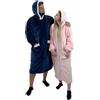 apolliner Coperta con Maniche e Cappuccio - Coperta Pile Super Morbida, Calda, Coperta Indossabile da Regalare a Uomo, Donna,Risparmia sui costi di riscaldamento Rosa 3XL