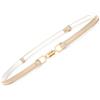 VONMELLI Cintura sottile da donna in finta pelle per abiti alla moda regolabile cintura sottile, Beige, Fit Waist Size Below 41 Inches