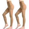 Aaronano 2 paia di collant a compressione da donna, 80D, senza piedi, 10-15 mmHg, supporto modellante opaco, Large-X-Large