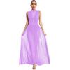 Alvivi Abito da Danza Lirica Donna Maxi Vestito Lungo da Danza Moderna Senza Manica Abito da Ballo Latino Collo Mock Pattinaggio Performance Dancewear