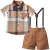 UUAISSO Bimbo Completini e Coordinati Gentiluomo Manica Corta Body Camicie Bretelle Pantaloni Estate Neonato Abiti