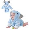 DivingBirds Accappatoio per bambini e bambine, in morbida fibra di bambù, ad asciugatura rapida, per bambini da 0 a 4 anni, Elefante blu, 3-4 Jahre