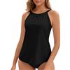 WOWENY Top Tankini da Donna Costume da Bagno Imbottito Top Estivo Abbigliamento da Spiaggia, Senza Slip
