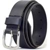 Ashford Ridge Cintura in vera pelle da 35 mm - Prodotta nel Inghilterra - Uomo - Donna - Unisex per jeans e pantaloni - Nero 150cm (senza nichel)