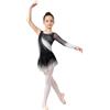 Chaoyinn Bambini Vestito Danza Latino Jazz Una Manica Strass Abito Pattinaggio Artistico Competizione Bambina Body Ginnastica Ritmica