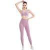 Jamron Donna Set di Abbigliamento Yoga Top Corto/Reggiseno Sportivo+Leggings 2 Pezzi Tuta da Ginnastica Activewear