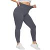 HIPOWER Leggings da Donna, a Vita Alta, Taglia Grande, Opachi, Neri, Sportivi, Lunghi, con Effetto Ventre Piatto, Taglia Plus, Pantaloni Sportivi, Elastici, da Yoga, da Corsa, da Allenamento, grigio