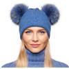 Brillabenny Cappello Cuffia Cashmere Pelliccia Vera Doppio PON PON Donna Berretto Inverno Regalo Lusso Hat Fur