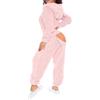 Bauzuoyo Set pigiama da donna Natale sexy in pile, tuta da casa in flanella, con cappuccio, tuta da donna con patta sul fondo, pigiama intero in peluche Onesie San Valentino