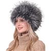 soul young Cappello di Vera Pelliccia di Volpe per Donna Stile Russo Russian Style(Grigio con Punte)