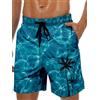 MARZXIN Costume da bagno da uomo, ad asciugatura rapida, con fodera in rete, pantaloncini lunghi da spiaggia, traspiranti, per ragazzi e beach volley, surf, S-3XL, Blu oceano, XXL