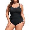 Tuopuda Costume da Bagno Intero Donna Taglie Forti Sexy Costumi Interi da Mare Piscina Push Up Imbottito Reggiseno Costumi Bikini Un Pezzo Spiaggia Beachwear L-4XL